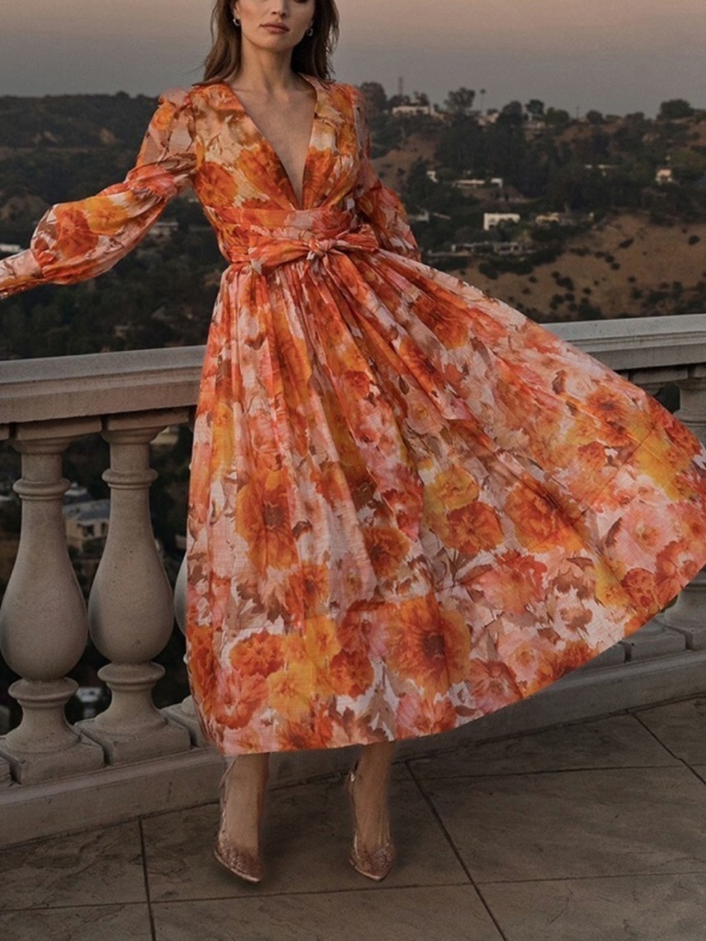 L'ATISTE Floral Maxi Dress